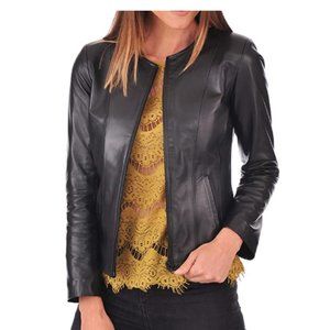 Women's Lambskin Leather Moto Biker Jacket
